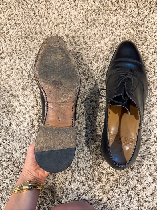 LODING Black Leather Derby Oxfords